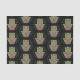 Hamsa Fatma Hand Psychedelic Art Seidenpapier