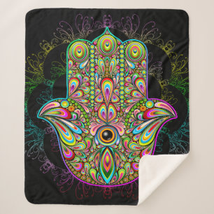 Hamsa Fatma Hand Psychedelic Art Sherpadecke