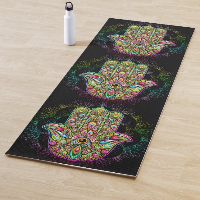 Hamsa Fatma Hand Psychedelic Art Yogamatte (Beispiel)