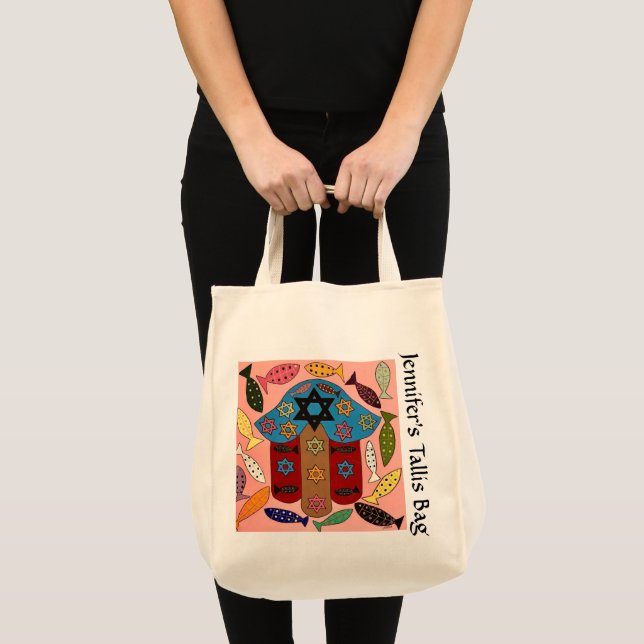 Hamsa & Fertilitätsfisch Tallit Bag Tragetasche (Vorderseite (Produkt))