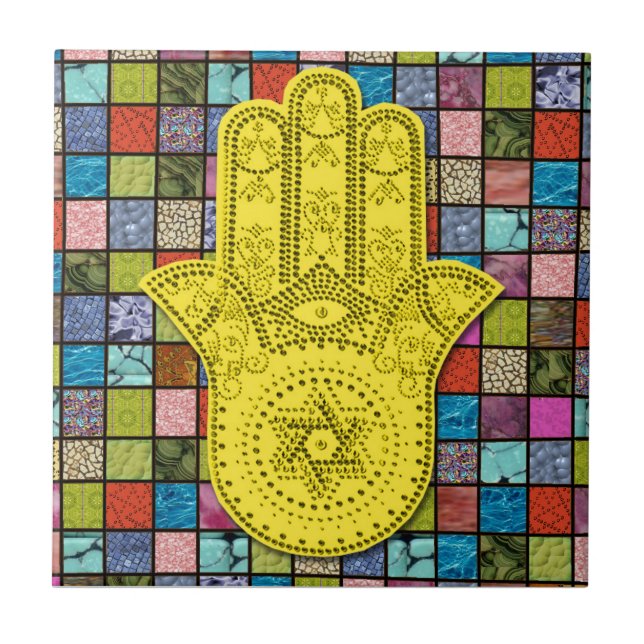 Hamsa Gimel Fliese (Vorderseite)