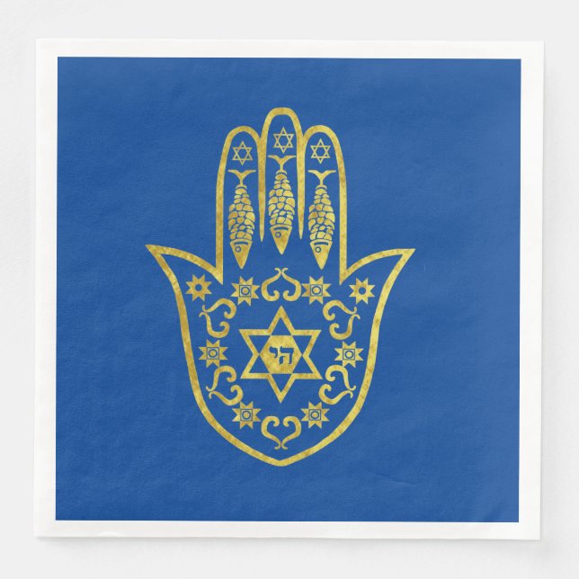 Hamsa Gold Kontur Napkins Serviette (Vorderseite)