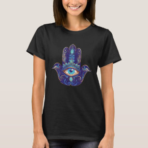Hamsa-Hand Blaues Nazar All Seeing Eye Schutz Lu T-Shirt