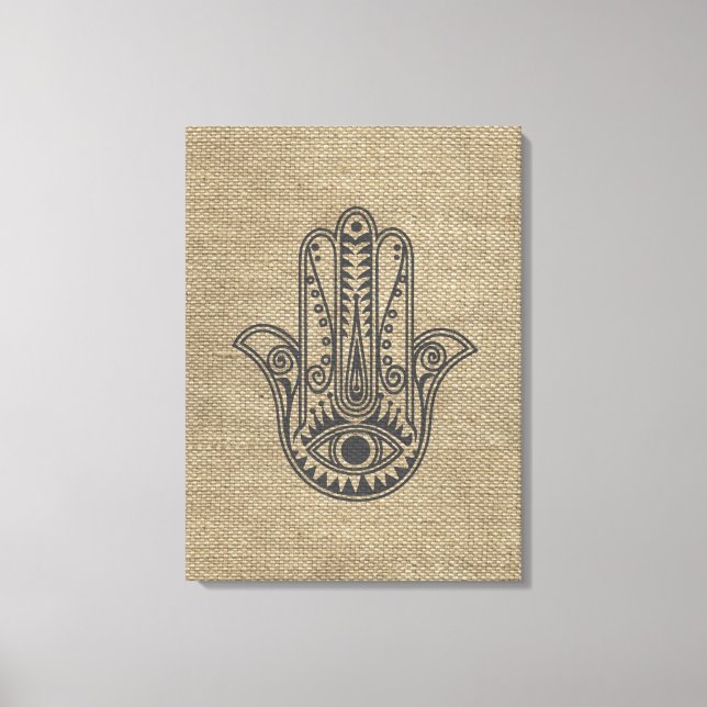 HAMSA Hand des Fatima-Symbols Amulet Leinwanddruck (Vorderseite)