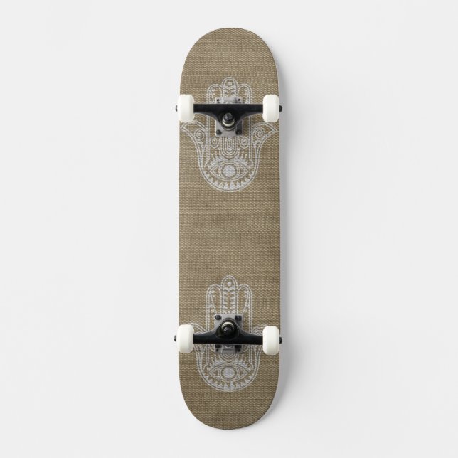 HAMSA Hand des Fatima-Symbols Amulet Skateboard (Vorderseite)