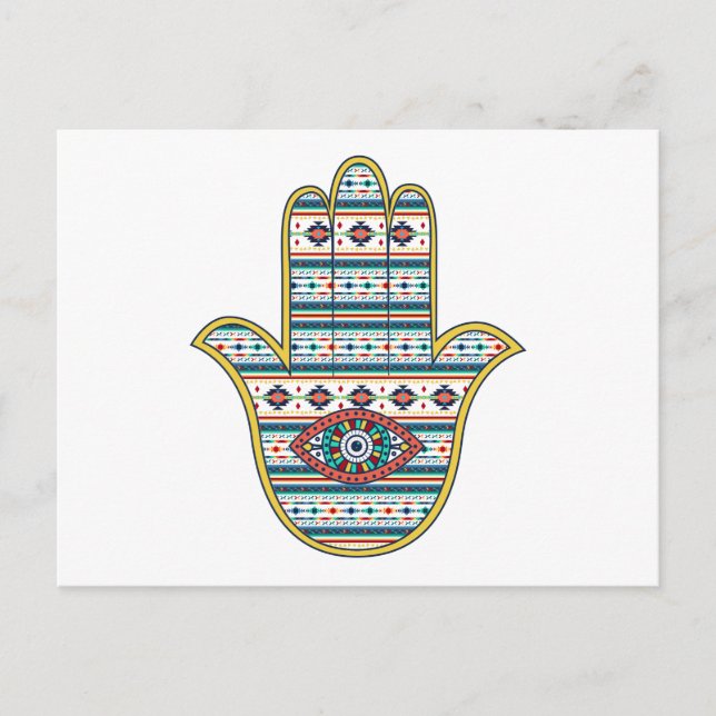 HAMSA Hand des Fatima-Symbols Postkarte (Vorderseite)