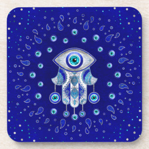 Hamsa Hand-Evil Eye Amulet Getränkeuntersetzer