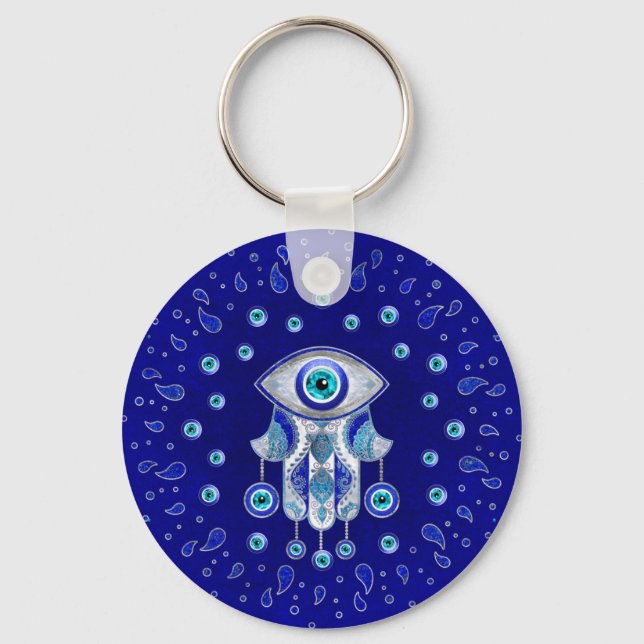 Hamsa Hand-Evil Eye Amulet Schlüsselanhänger (Vorderseite)