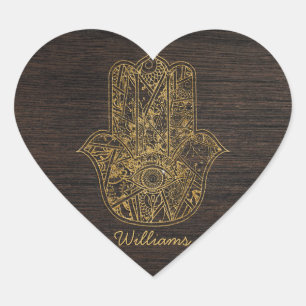 HAMSA Hand Fatima Symbol Amulet Design Herz-Aufkleber