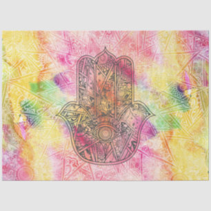 HAMSA Hand Fatima Symbol amulet Henna floral Seidenpapier