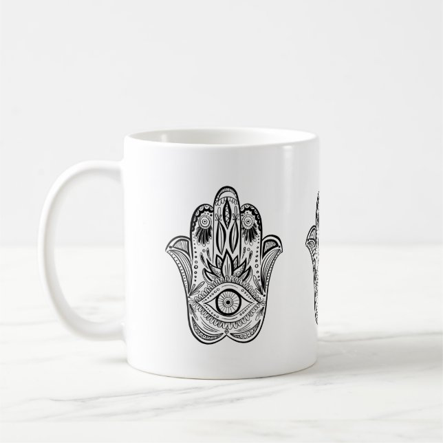Hamsa Hand gezeichnet Kaffeetasse (Links)