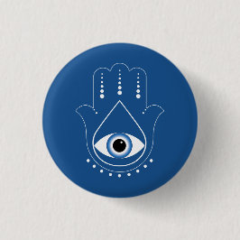 Hamsa Hand griechisches Evil Eye Blue Button
