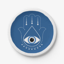 Hamsa Hand griechisches Evil Eye Blue