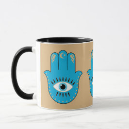 Hamsa Hand griechisches Evil Eye Blue Tasse