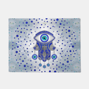 Hamsa Hand - Hand Fatima Lapis Lazuli und Silber Fußmatte