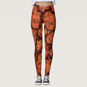 Hamsa Hand - Hand Fatima Muster Rot Leggings