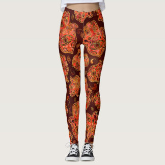 Hamsa Hand - Hand Fatima Muster Rot Leggings