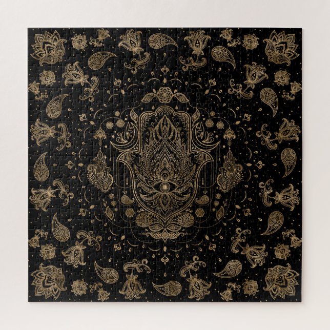 Hamsa Hand-Hand Fatima Ornament Puzzle (Vertikal)