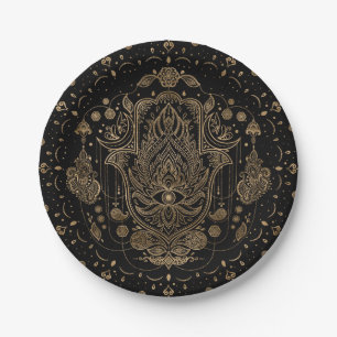 Hamsa Hand-Hand-Hand-Fatima-Ornament Pappteller