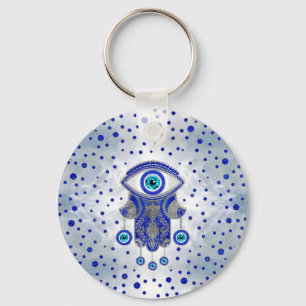 Hamsa Hand -Hand of Fatima Lapis Lazuli and Silver Schlüsselanhänger