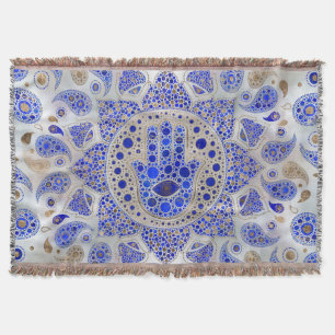 Hamsa Hand - Hand von Fatima auf Mutter von Pearl Decke