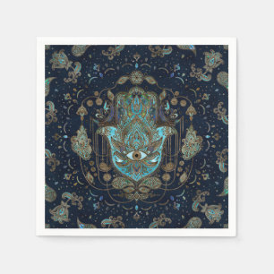 Hamsa Hand - Hand von Fatima Blue Gemstones Serviette