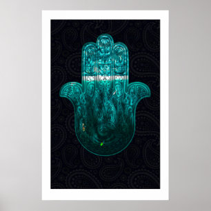 Hamsa-Hand-Kunstposter Spirituelle Meditation Zuha Poster