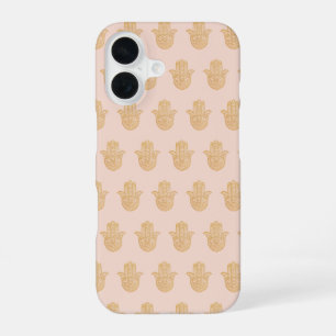 Hamsa Hand Peach und Gold iPhone Case iPhone 16 Hülle