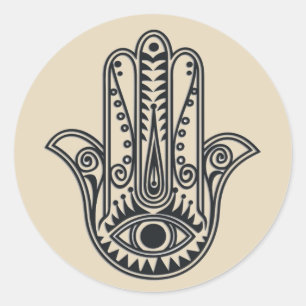 Hamsa Hand Runder Aufkleber