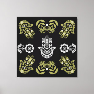Hamsa-Hand-Schutz-Kunst Leinwanddruck