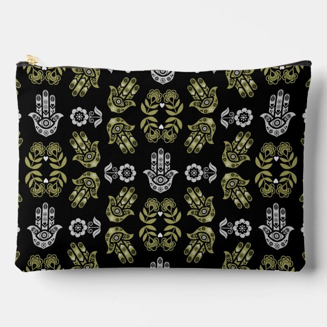 Hamsa-Hand-Schutz-Kunst Zubehörtasche (Vorderseite)