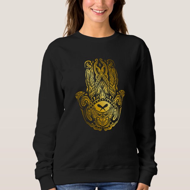 Hamsa Hand Spiritual Mystic Eye Third Eye All Seei Sweatshirt (Vorderseite)