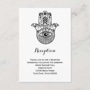 Hamsa Hand Wedding Reception Info Card Einladung