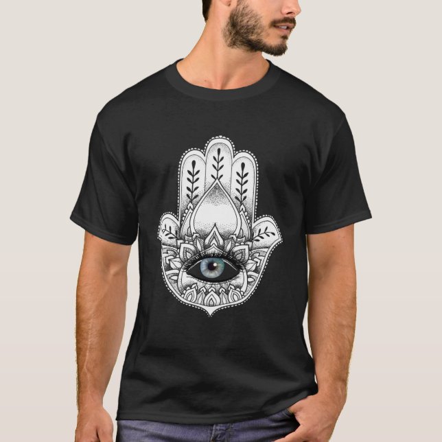 Hamsa Hand Yogi Hand Hams Amulet Good Luck Charm O T-Shirt (Vorderseite)