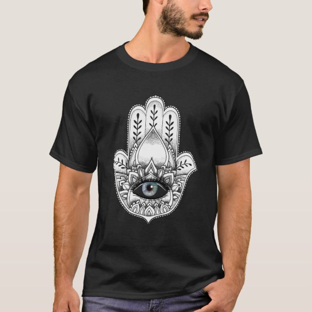 Hamsa Hand Yogi Hand Hams Amulet Viel Glück Charm  T-Shirt (Vorderseite)