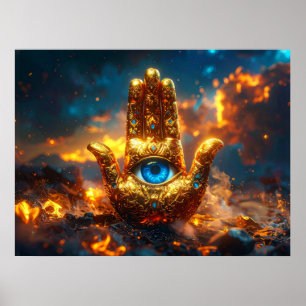 HAMSA HAND - ZEN BUDDHISMUS POSTER