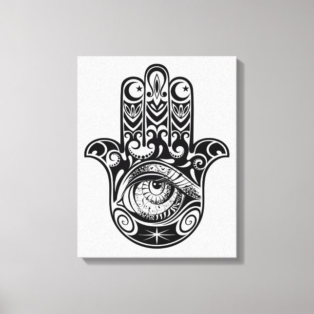 Hamsa Hand Zendoodle 6 Leinwanddruck (Vorderseite)