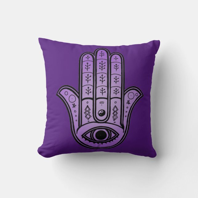 Hamsa Handdesign auf Kissen (Vorderseite)