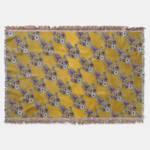 Hamsa-Herzen Blumen-Opal-Kunst auf Gold Decke