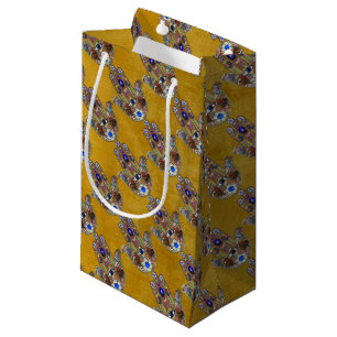 Hamsa Hört Blume Opal Art on Gold Kleine Geschenktüte