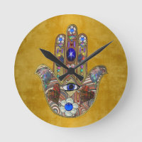 Hamsa Hört Blume Opal Art on Gold