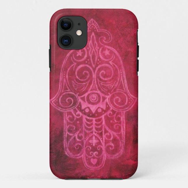 Hamsa in der Magenta Case-Mate iPhone Hülle (Rückseite)