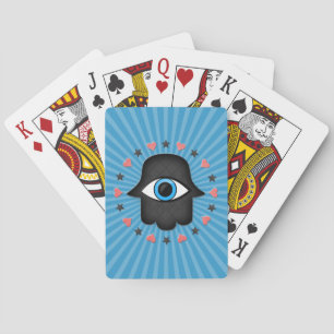 Hamsa khamsa Auge in Hand der Göttin Spielkarten