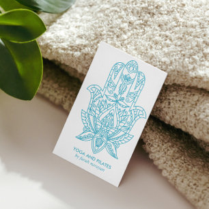 Hamsa Light Blue Wellness Massage Yoga ganzheitl Visitenkarte