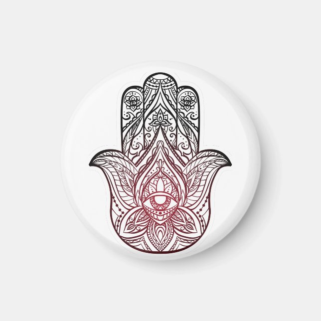 Hamsa mit bohischem Muster Magnet (Vorne)