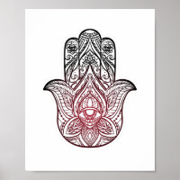 Hamsa mit bohischem Muster