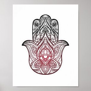 Hamsa mit bohischem Muster Poster
