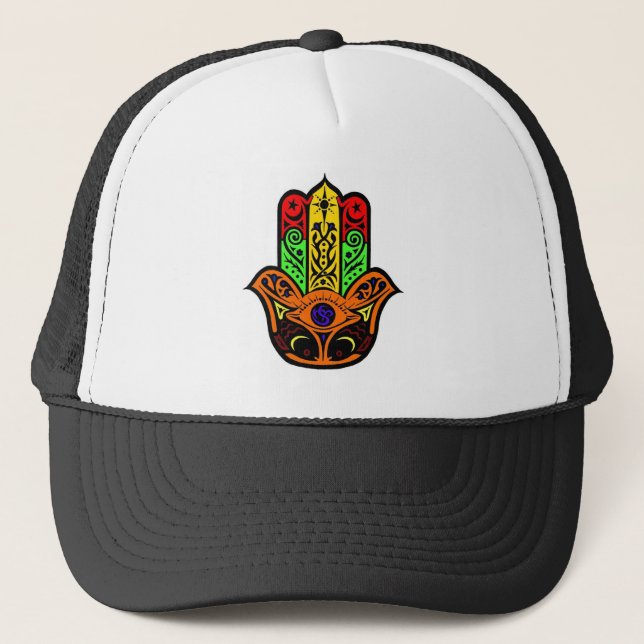 HAMSA multi Farbe Truckerkappe (Vorderseite)