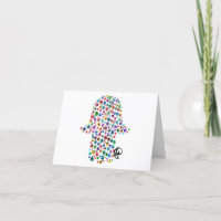 Hamsa of Jewish Stars Graffiti Art Card