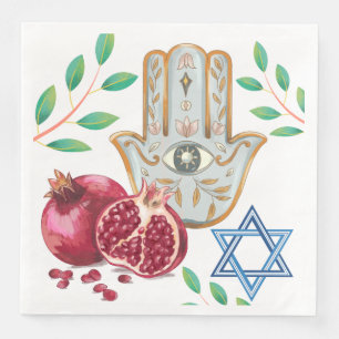 Hamsa Pomegranate Star der Jüdischen Feier von Dav Serviette